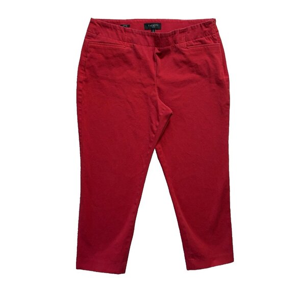 Talbots Capris Cropped Pants Red Stretch‎ Casual Career Size 12P - Picture 1 of 11